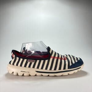 Skechers GOwalk Americana Navy White Shoes Striped Canvas 13574 Women's Size 10